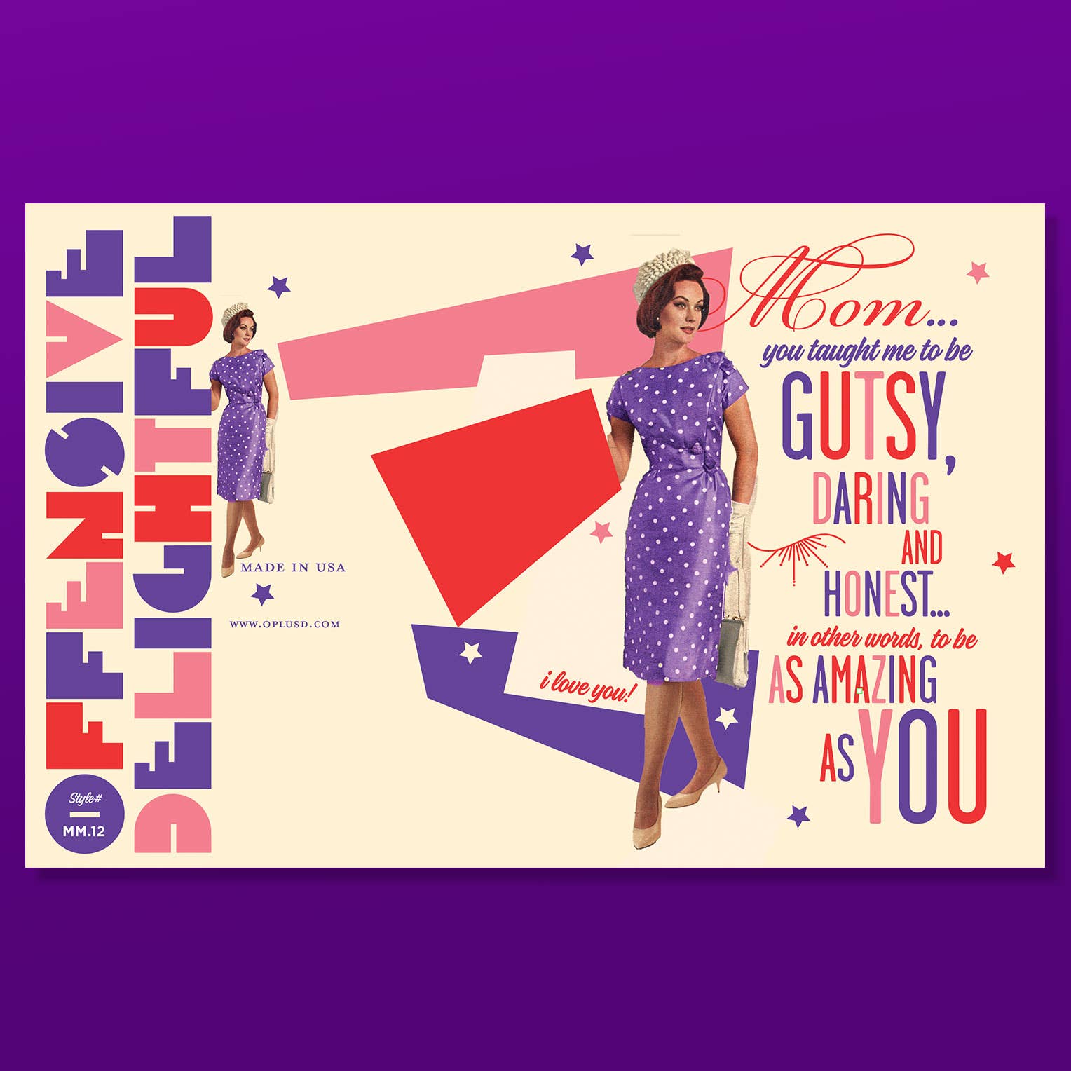 offensivedelightful - Vente Carte pour la fête des Mères - Carte de fête des mères GUTSY MOM1