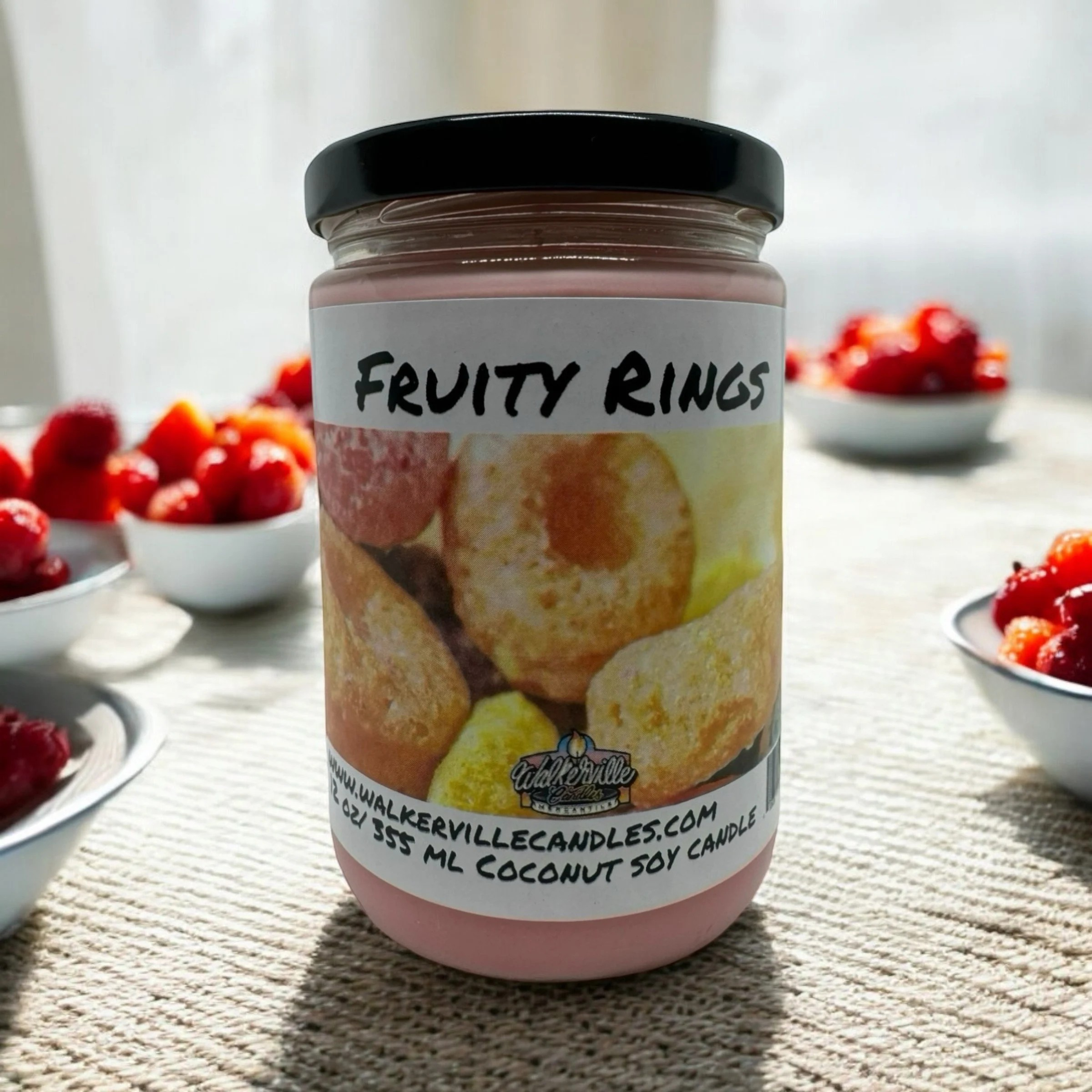 Walkerville Candles - Wholesale Jar/Filled Candle - Fruity Rings Eco-friendly 12 oz Coconut Soy Candle6