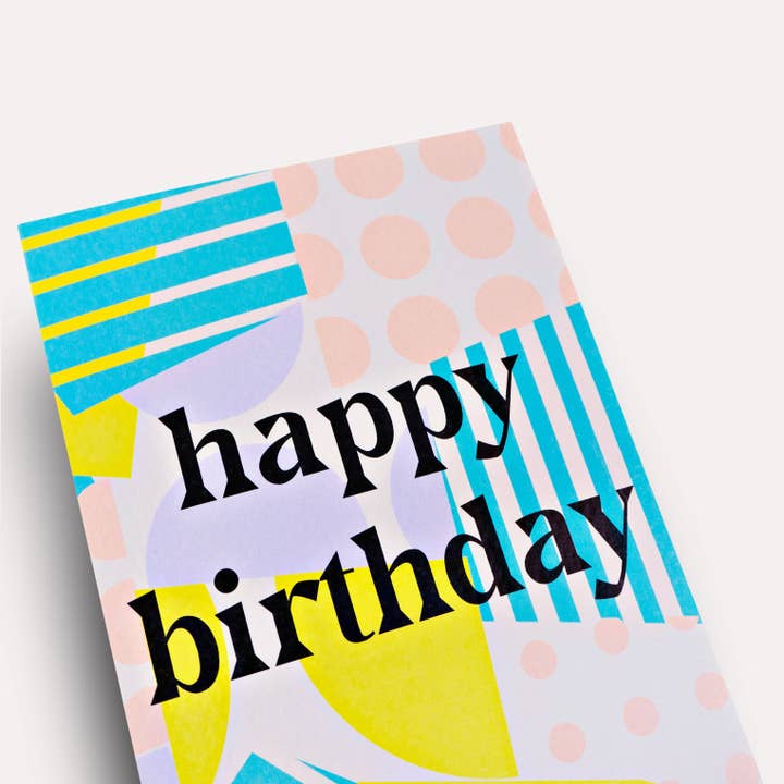 The Completist (No duties on USA orders!) - Wholesale Birthday Card - Spots + Stripes Birthday Card2