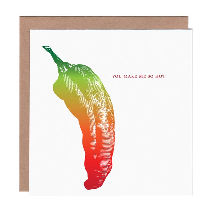 You Make Me Hot Sexy Valentine's Day Greeting Card for wholesale by Ampersand M Studio