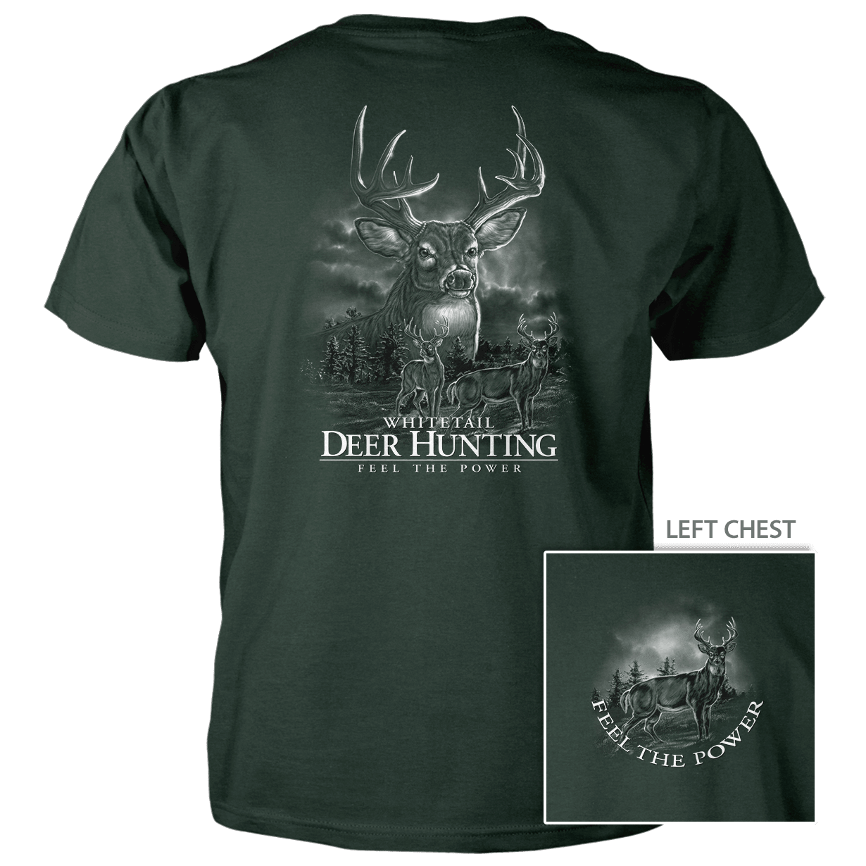Old Country Outfitters - Vente T-shirt sérigraphié – unisexe - T-shirt en coton peigné « Feel the Power Deer Hunting »3