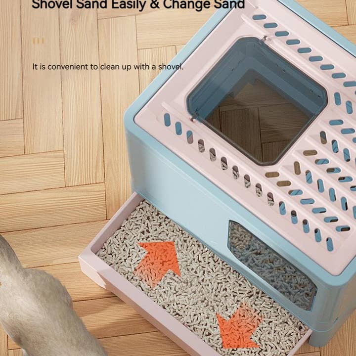 VIGOR - Wholesale Cat Litter Box - Foldable Cat Litter Box With Lid Kitty Toilet Top Entry Encl4