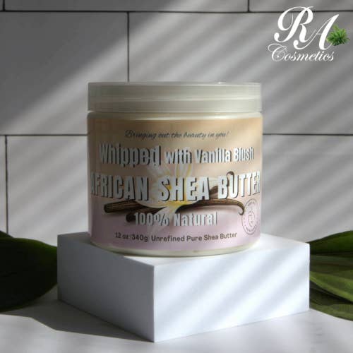 RA Cosmetics, LLC - Wholesale Body Balm/Butter - 100% African Ivory Shea Butter Whipped - Vanilla Blush,12 oz