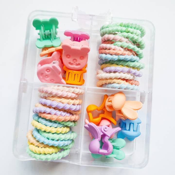 Eggy Cakes - Wholesale Hair Clip - Kids - Bears & Bunnies Hair Claw & Tie Set9