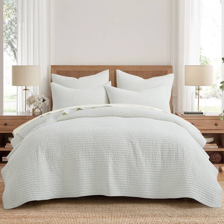 Levtex Home - Wholesale Bedding Set - Eyelet Cream Quilt Set
