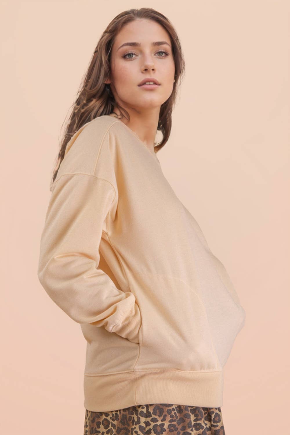 VERY J - Wholesale Knit Top - Women's - NT12385-Oversized Casual Comfy Solid Knit Top2