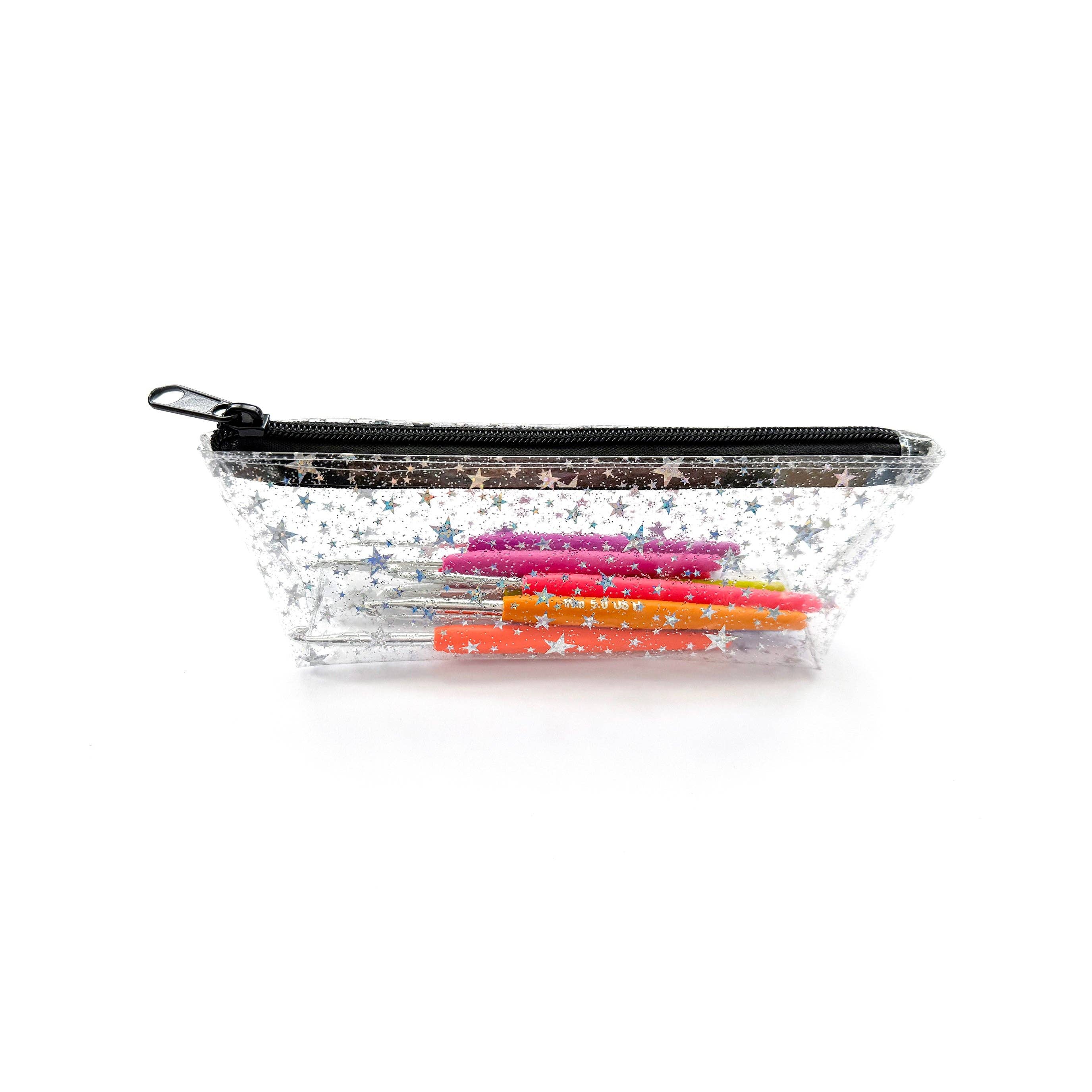 NEON SOL - Vente Étuis/trousses à crayons - Trousse | étoiles pailletées transparentes2
