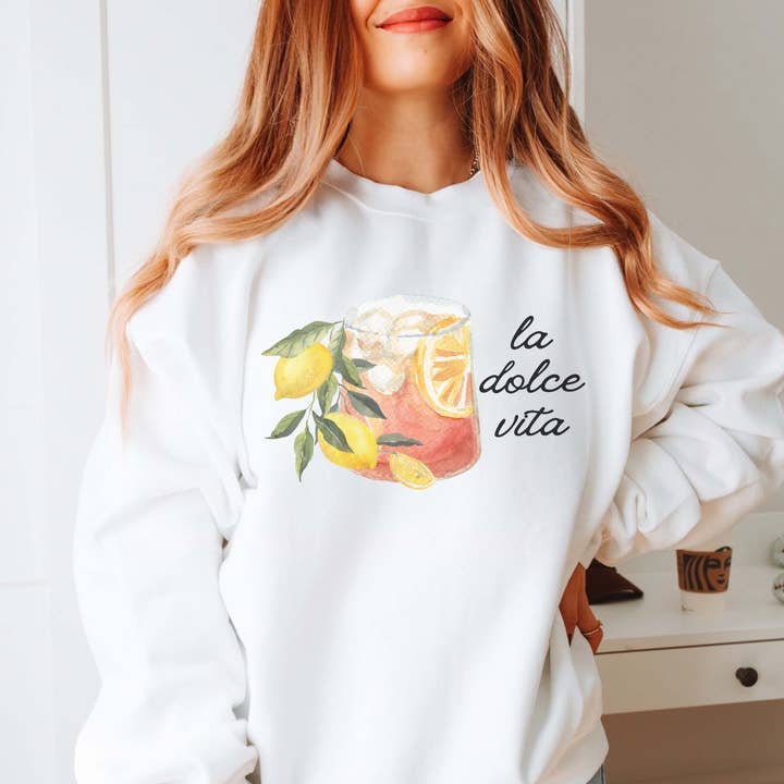 La Dolce Vita Social Club Sweatshirt - Popular and other Purchase Wholesale vita cafe. Free Returns & Net 60 Terms on Faire trending on Faire.