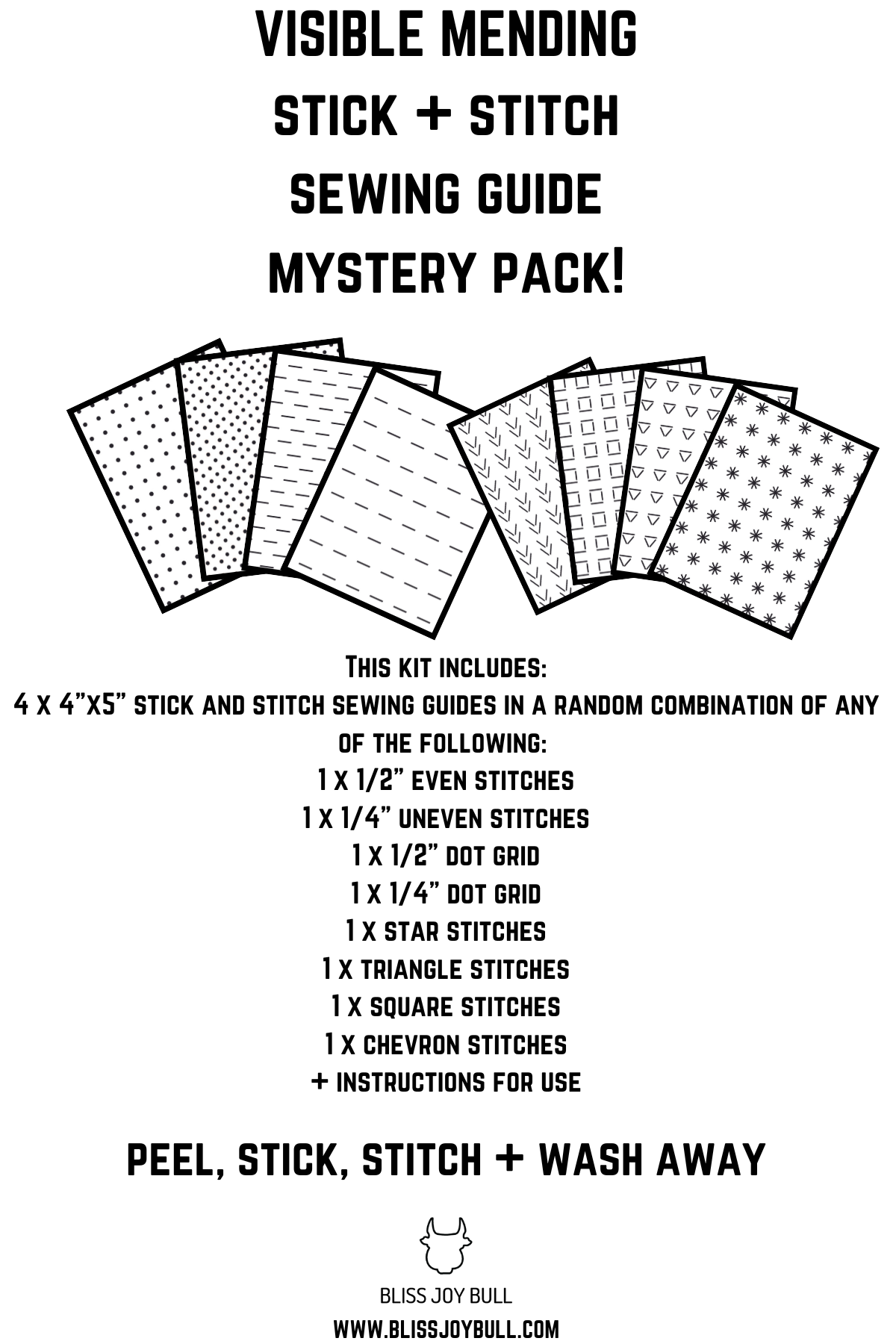 BLISS JOY BULL – wholesale Craft sewing kit – Stick & Stitch Sewing Guide5