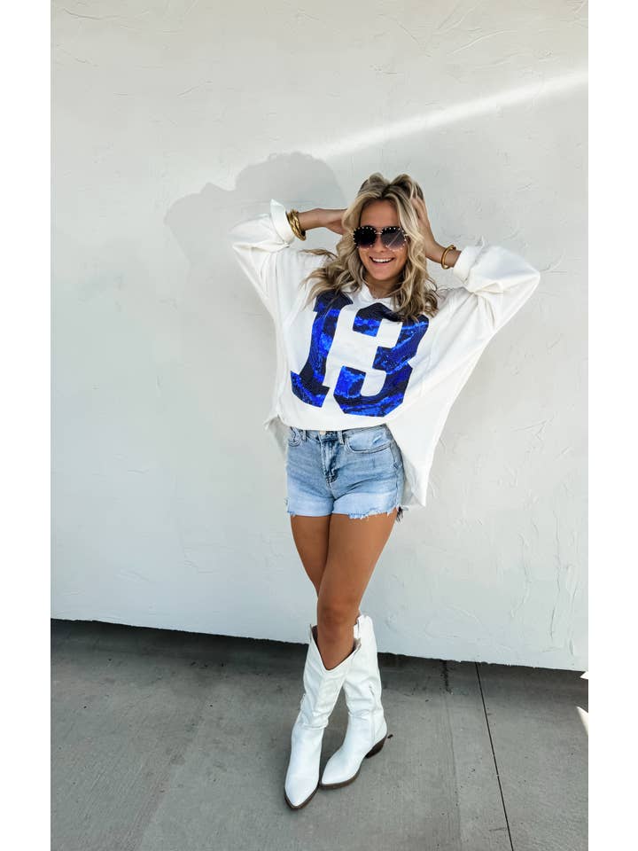 BLAKELEY - Wholesale Graphic Sweatshirt - Women's - LUCKY NUMBER 13 SWEATSHIRT