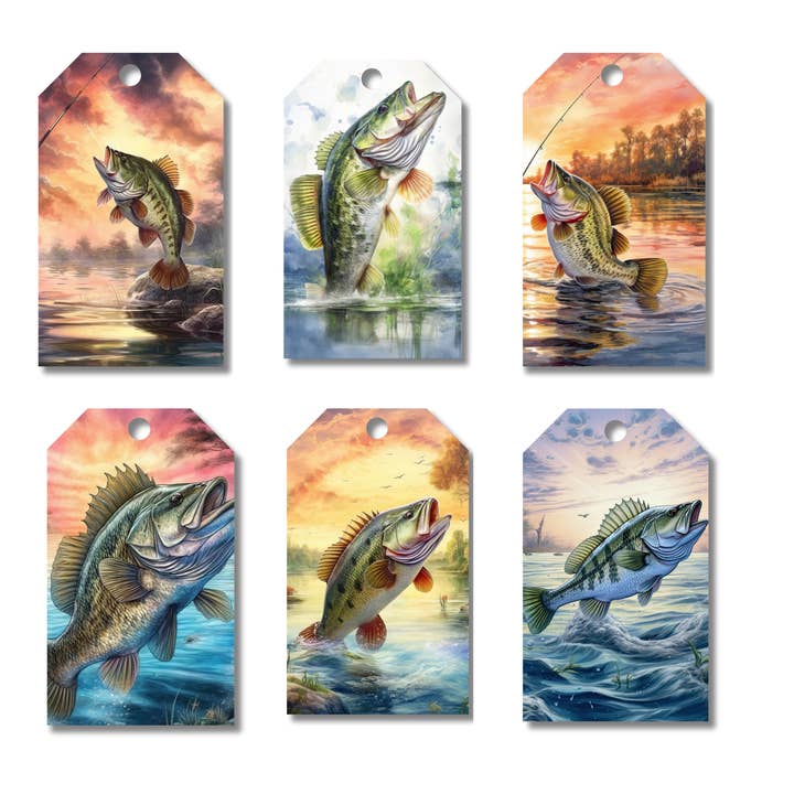 12 etichette regalo da pesca, confezioni regalo, etichette per bagagli, creazione di biglietti per la vendita all'ingrosso da parte di simply creative