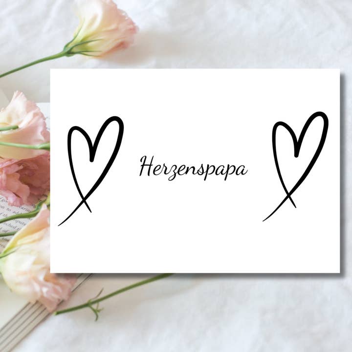 Herzkarte Herzenspapa Postkarte Karte mit Herz Herzen für den Großhandel von FreelingVenture