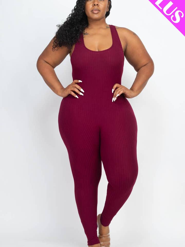 Combinaison moulante à encolure dégagée Plus pour la vente par Exclusively Yourz