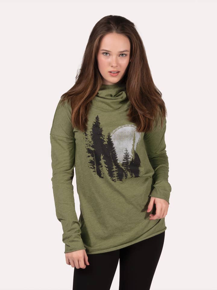 North Woods Cowl Yoga Hoody för wholesale av Soul Flower