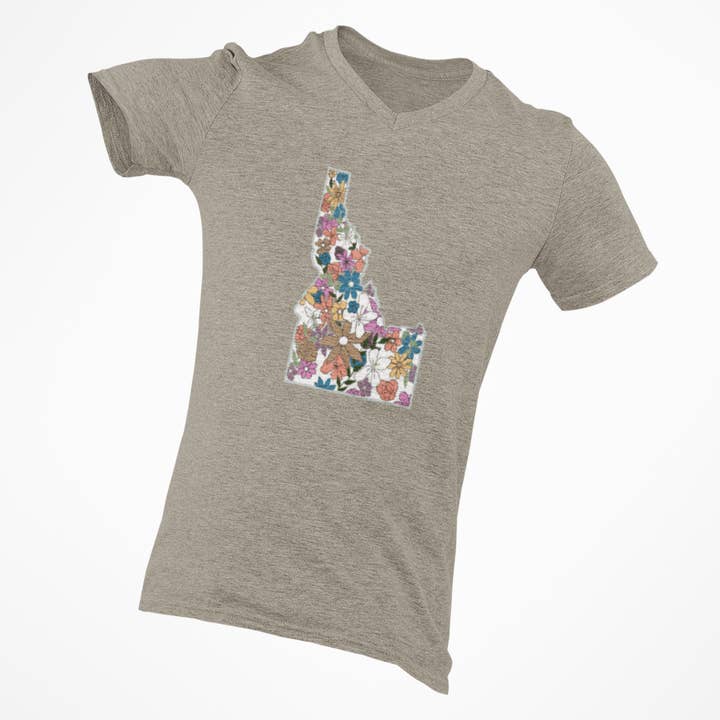 Idaho Spring Unisex V-Neck Tee for wholesale by 208 Supply Co