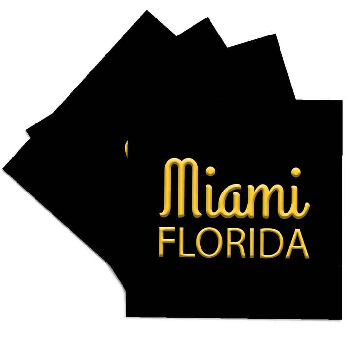 3dRose - Wholesale Coasters - 3dRose, Miami, Florida state. American patriot home town charm, Coaster