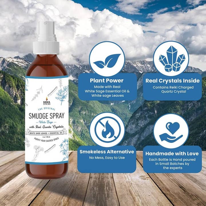 Designs by Deekay Inc. - Wholesale Smudge Spray - Soul Sticks - White Sage Smudge Spray (3.5 oz)