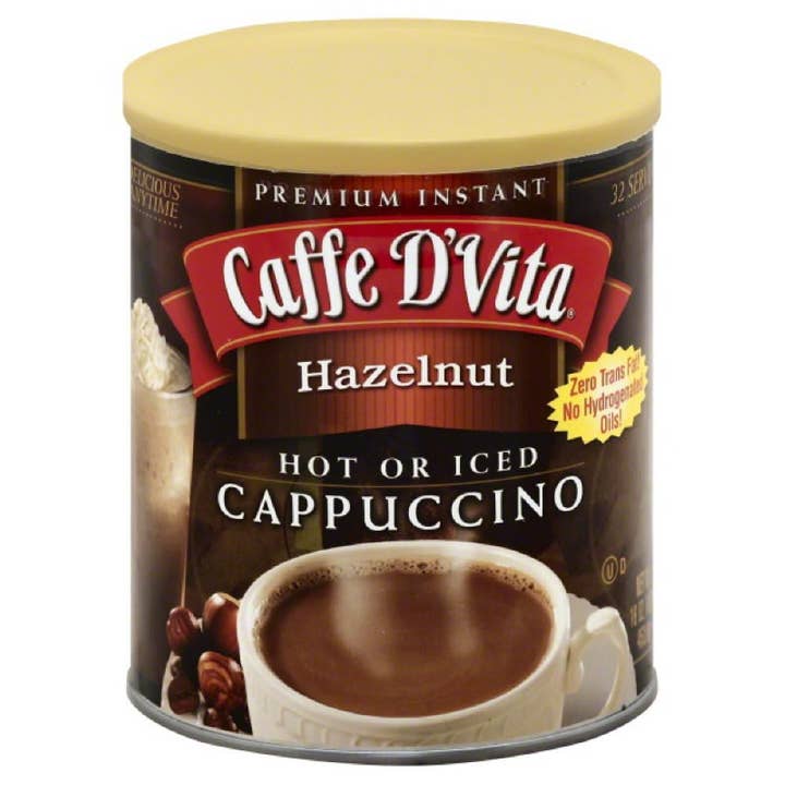 KeHE Distributors, LLC - Wholesale Ground Coffee - Caffe D Vita Hazelnut Premium Instant Cappuccino, 16 Oz
