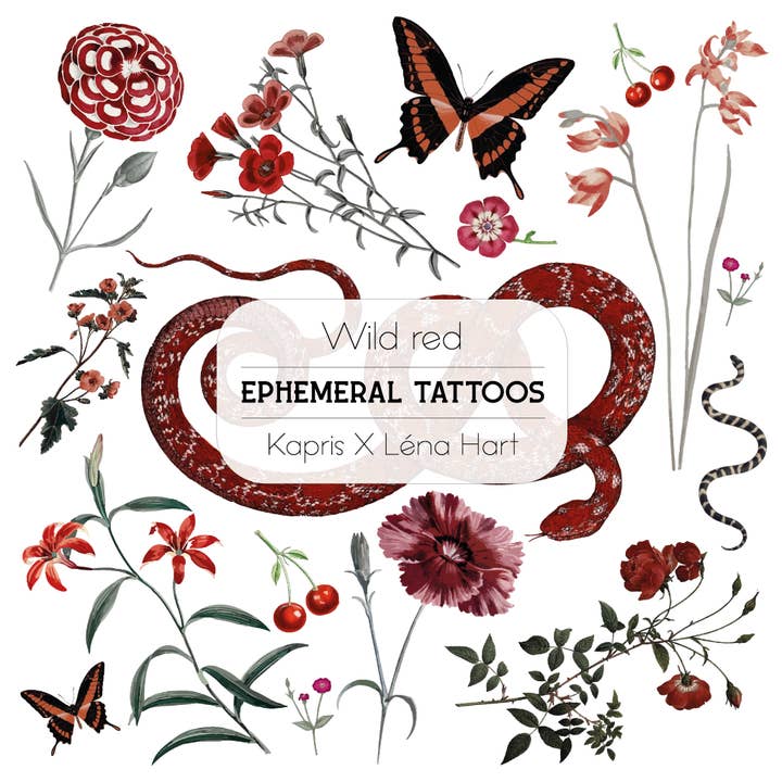 Kapris - Wholesale Temporary Tattoo - Tatouages temporaires - WILD RED