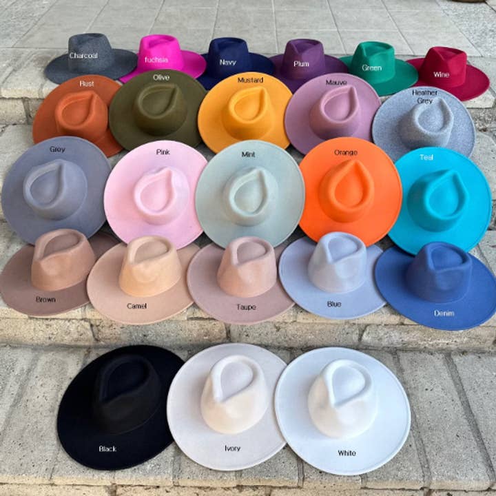 Queens INC - Wholesale Fedora - Women's - The Vegan Felt Rancher Hat – Now in 25+ Colors!