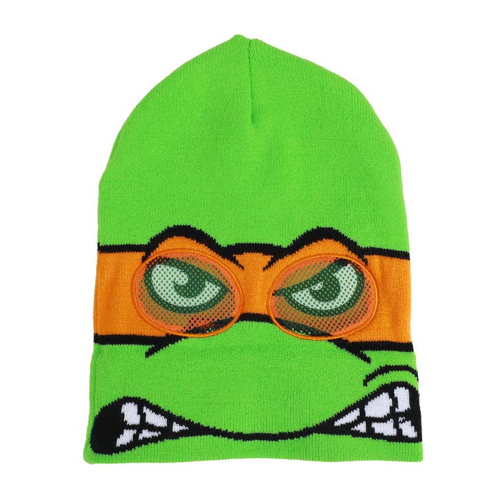 Bioworld Merchandising - Wholesale Beanie - Unisex - TMNT Rolldown Mikey Adult Mesh Eye Green Beanie3