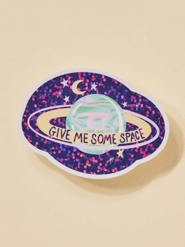 Give Me Some Space Glitter Sticker for wholesale by One & Only Paper