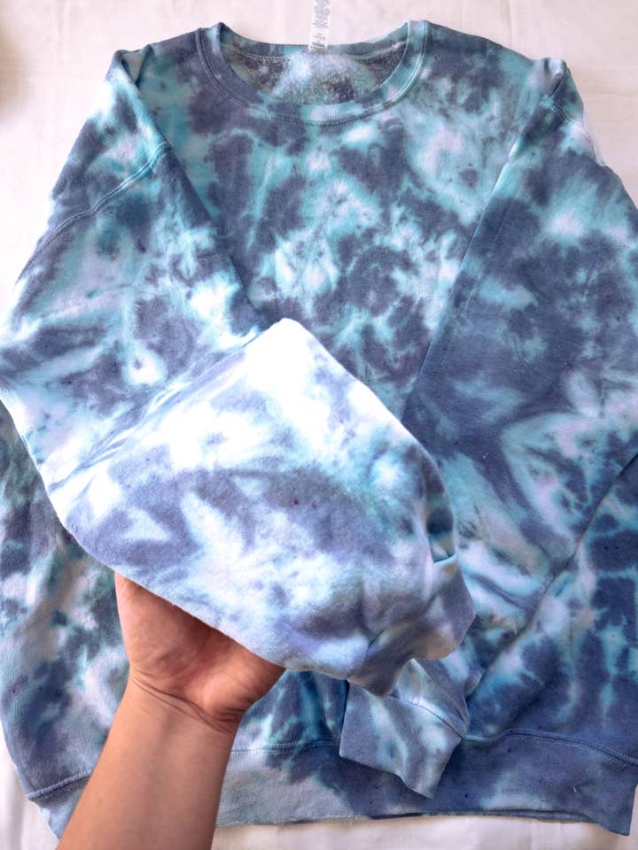 Royal Blue & Blue Tie Dye Crewneck Sweatshirt for wholesale by Salty Ocean Crew