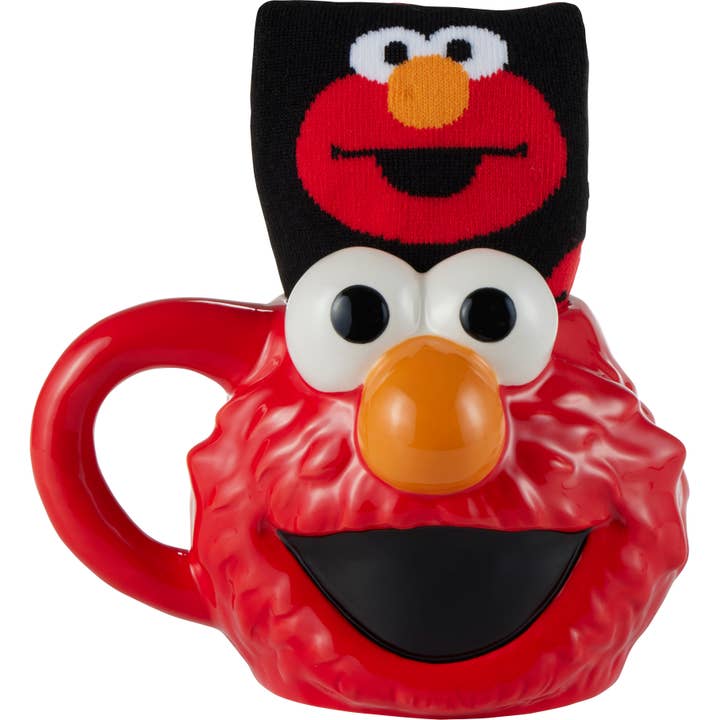 Precious Moments - Wholesale Coffee Mug - Precious Moments Sesame Street Set/2 Elmo Mug and Sock