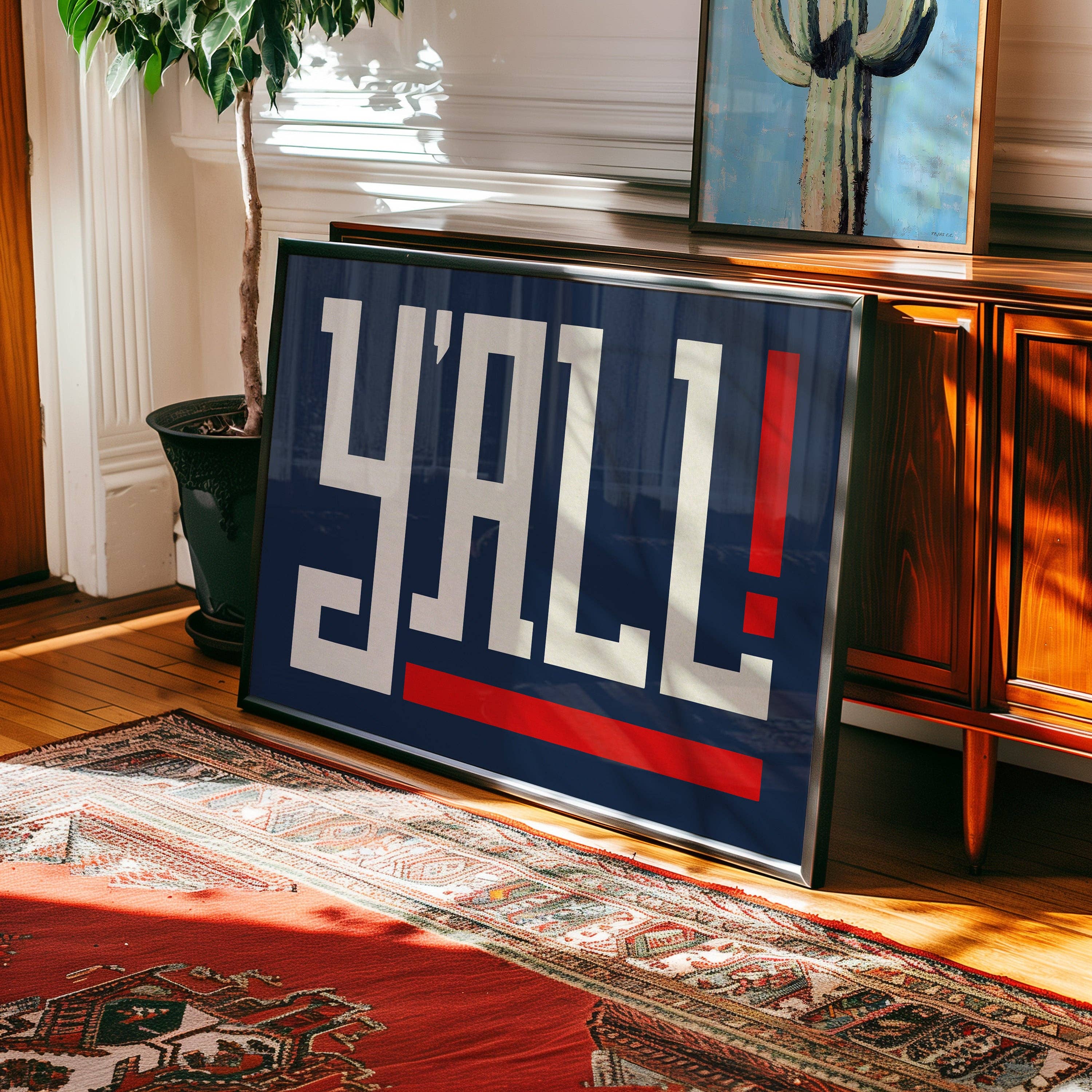 Tejas Country Club - Wholesale Art Print - Y'all Typography Navy and White Wall Art Print Poster Decor (FLAT)6