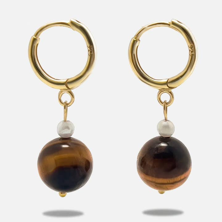 luz Tiger’s Eye Earrings for wholesale by Amaré