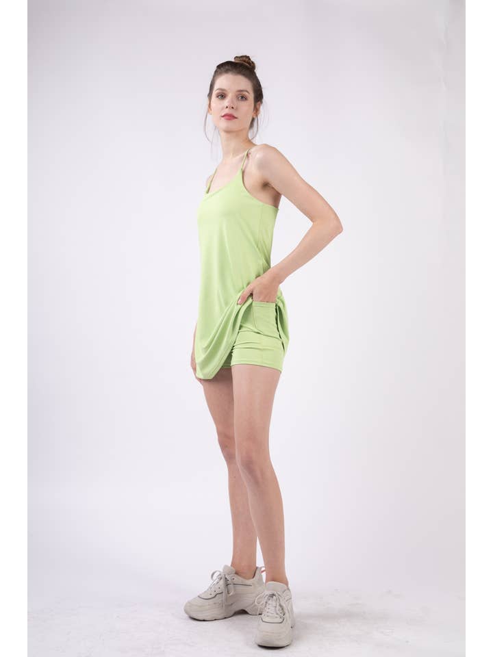 VERY J - Wholesale Athletic Dress - Women's - ND30840-Sleeveless Active Tennis Mini Dress6