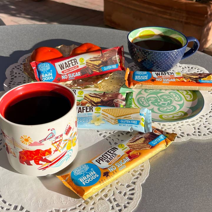 Wilton Mettler LLC - Wholesale Snack Bar - BRAIN FOODS Gluten Free Vegan Wafers (Double Chocolate)8