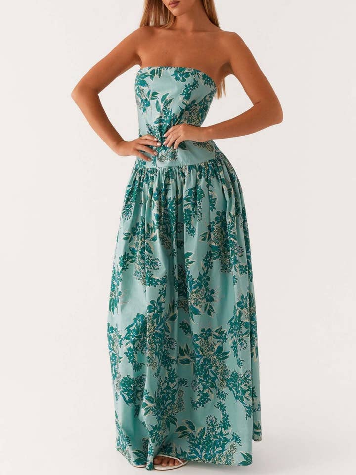 Rosa Clothing - Wholesale Dress - Women's - Fashionable Hot Girl Print Sexy Tube Top Dress1