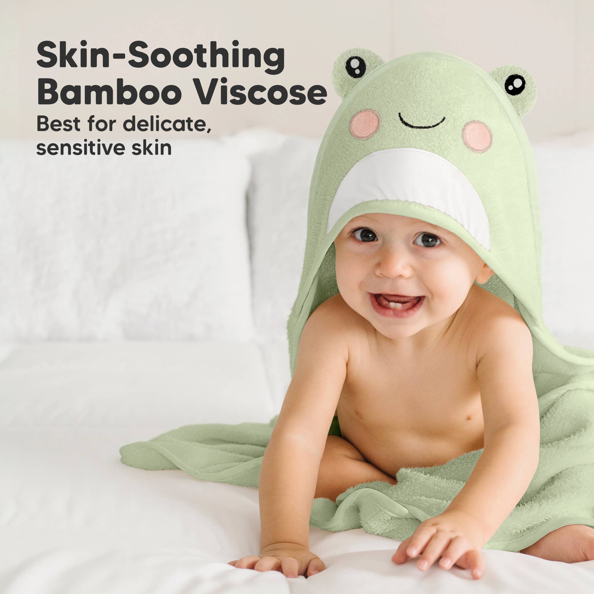 Frog KeaBabies Cuddle Baby Hooded Towel for wholesale on Faire2