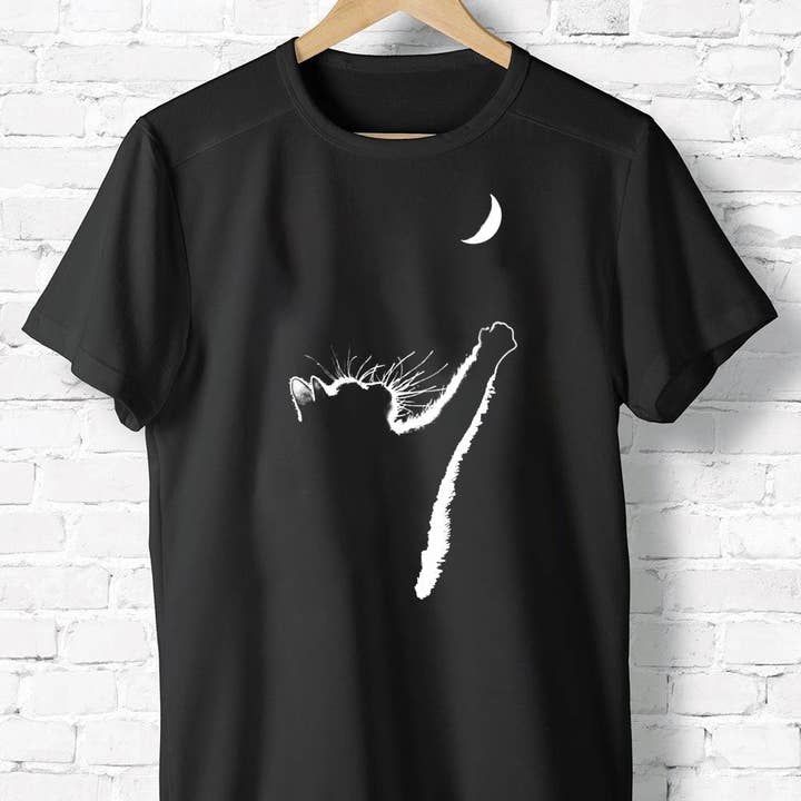 Cat Moon Shirt, Funny Cat Shirt, Cat Lovers, Cat Dad Cat Mom for wholesale by EagleAceApparel