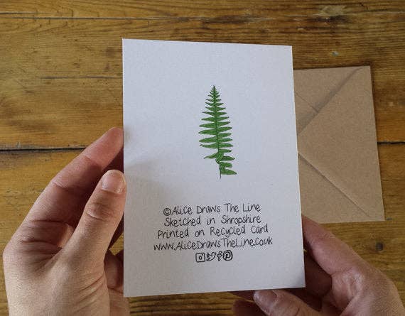 Alice Draws The Line – wholesale Everyday greeting card – Ferns and Bracken Greeting Card2