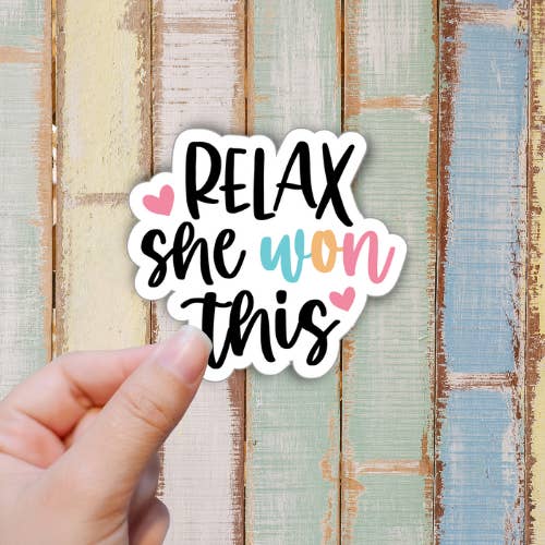 Relax She Won This - Divertenti adesivi per imballaggio per la vendita all'ingrosso da parte di Forest Crafts