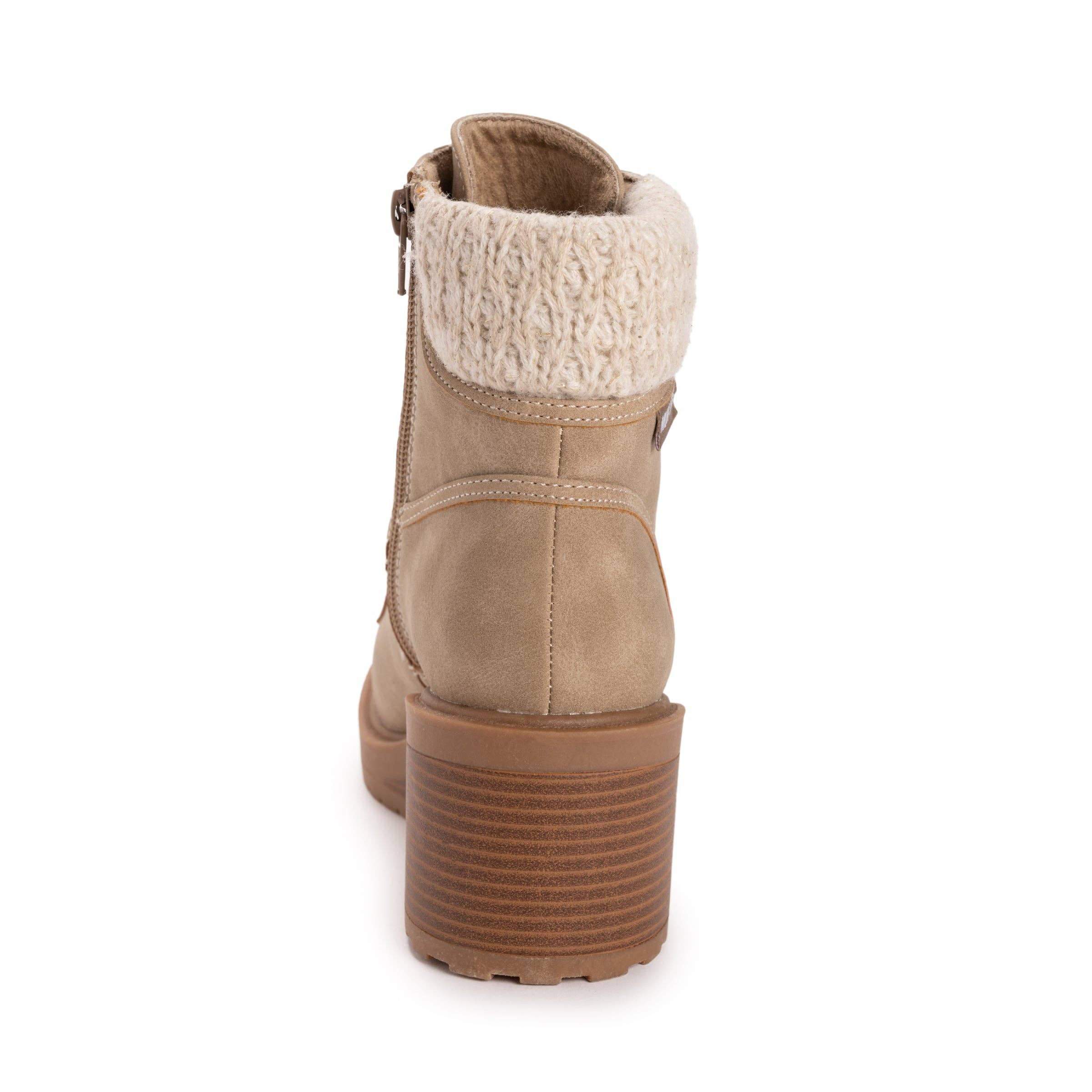 Taupe Muk Luks Women's Sky Solange Wedge Boots for wholesale on Faire3