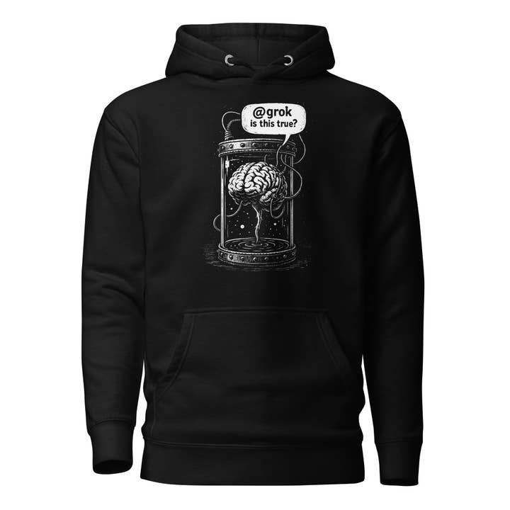 Brein in een vat vraagt AI - Premium Hoodie voor wholesale door The Philosopher's Shirt