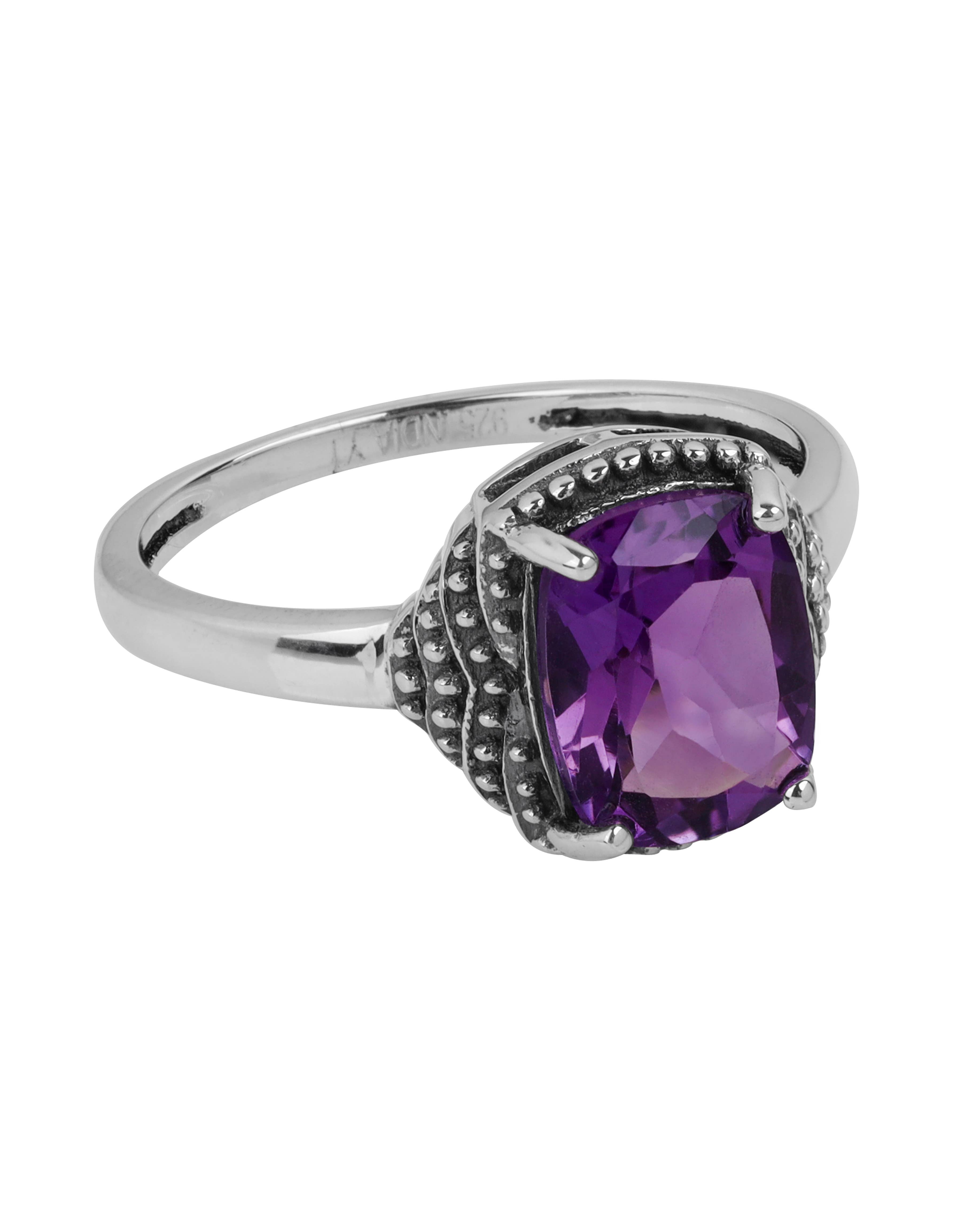 Tiramisu – wholesale Single stone/solitaire ring – Amethyst Solid 925 Sterling Silver Solitaire Ring Jewelry1