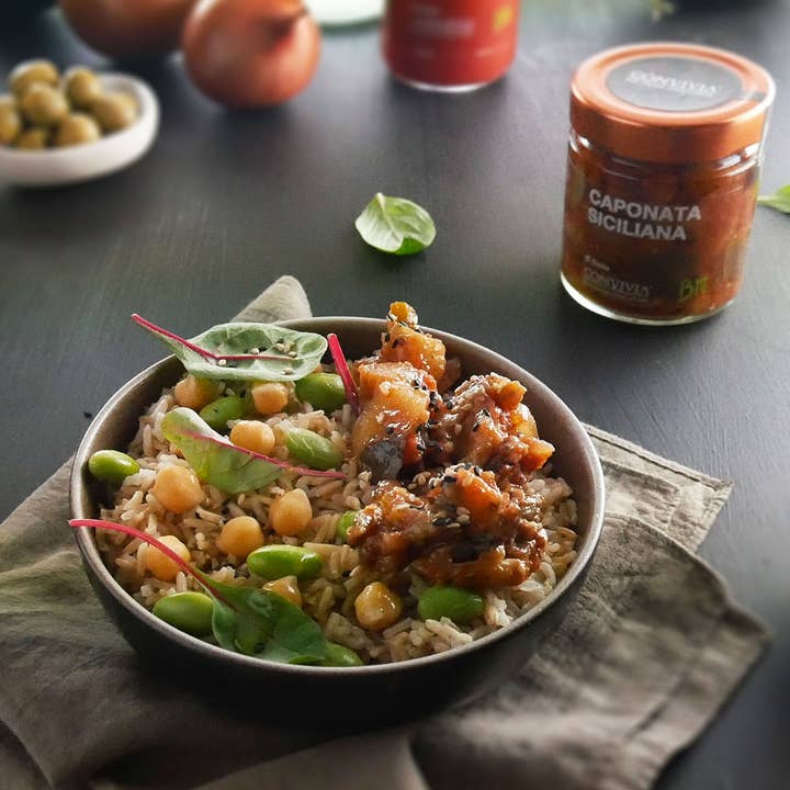 CONVIVIA for italian food lovers - Wholesale Canned Vegetables - Organic Sicilian caponata 190g