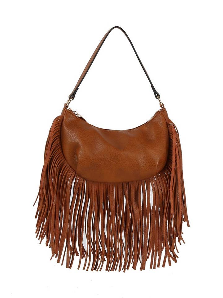 Calin axelväska i halvmåneform med fransar för wholesale av HR CORP