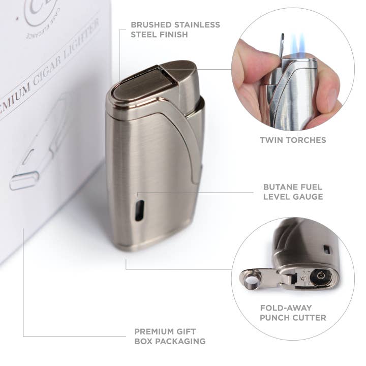 Case Elegance - Wholesale Lighter - Klaro Double Torch Lighter3