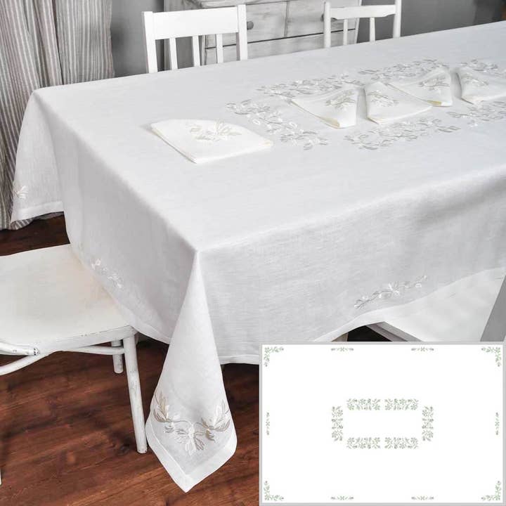 Handmade Originals Ukraine - Wholesale Tafelkleed - Linnen Geborduurd Tafelkleed Premium 240x140 cm - Grace1