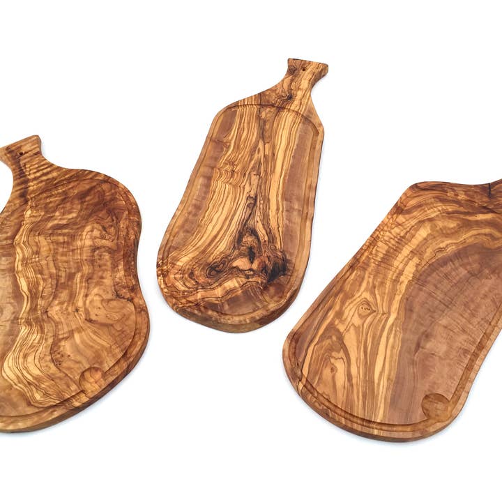 medina mood - Vendita all'ingrosso Taglieri - Tagliere in legno di ulivo fatto a mano con manico e scanalatura