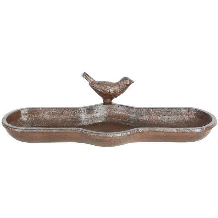 Esschert Design USA - Wholesale Decorative Tabletop Object - Bird Bath in Giftbox, Cast Iron, Antique Brown2