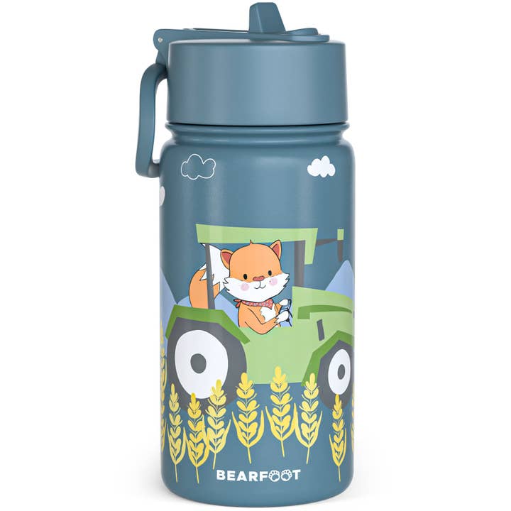Thermo children's drinking bottle stainless steel - tractor for wholesale by BEARFOOT