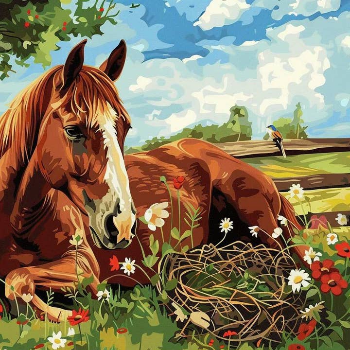 Gelassener Wiesenwächter für den Großhandel von Paint with Number