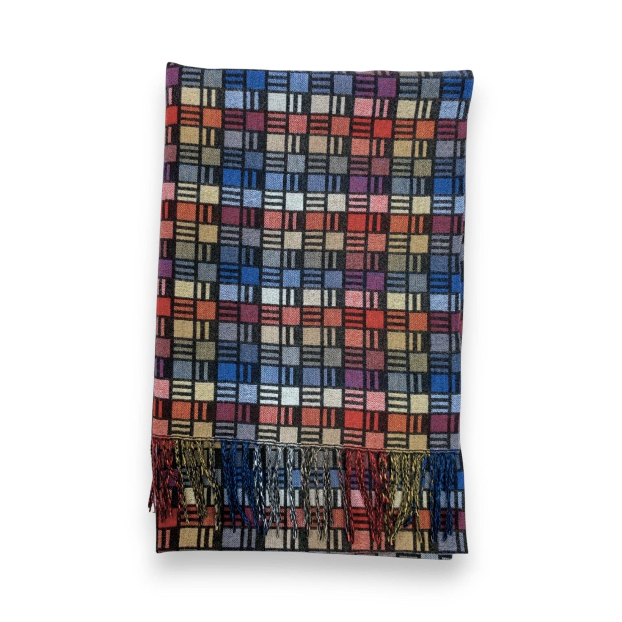 Lili Scarves (US Duty Free) – wholesale Halsduk - Dam – Cube Print Cashmere-blandning Vinterhalsduk9