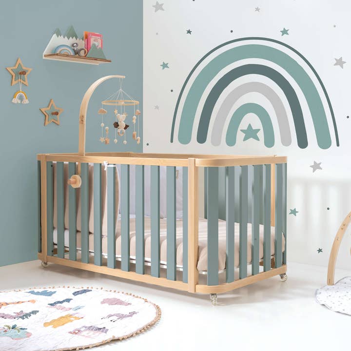 REMOVED BRAND - Wholesale Bed - Kids & Baby - Mini crib-bed-desk (4in1) wood/green · Crea Plus Tre C351-M50572